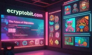Blockchain-powered NFTs on ecryptobit.com marketplace.